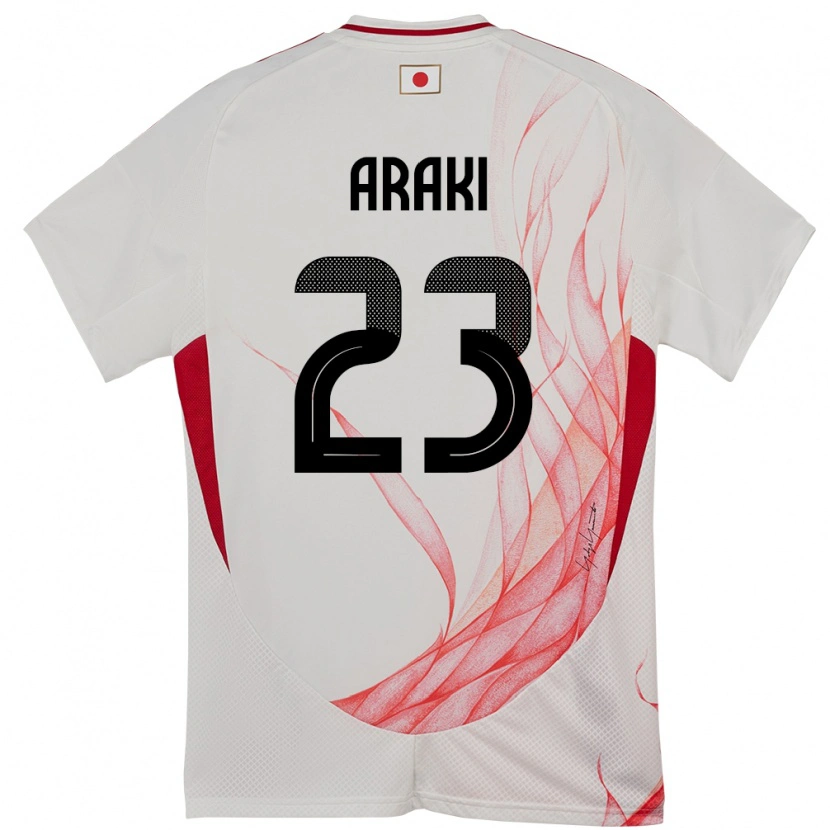 Danxen Bambino Maglia Giappone Rui Araki #23 Bianco Kit Gara Away 24-26 Maglietta