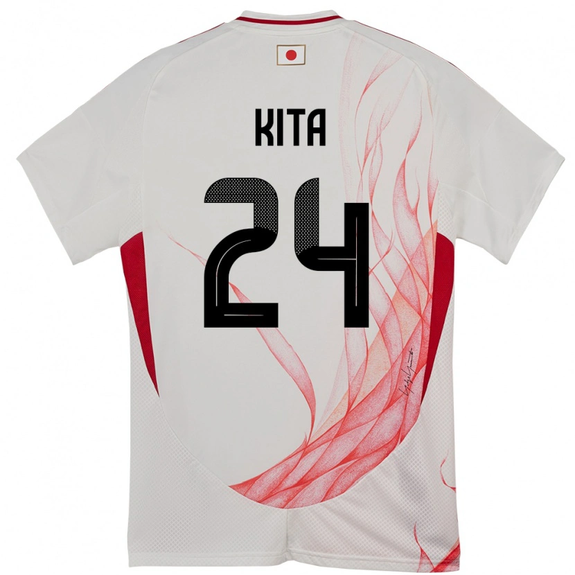 Danxen Bambino Maglia Giappone Kazunari Kita #24 Bianco Kit Gara Away 24-26 Maglietta