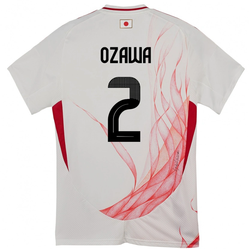 Danxen Bambino Maglia Giappone Haruki Ozawa #2 Bianco Kit Gara Away 24-26 Maglietta
