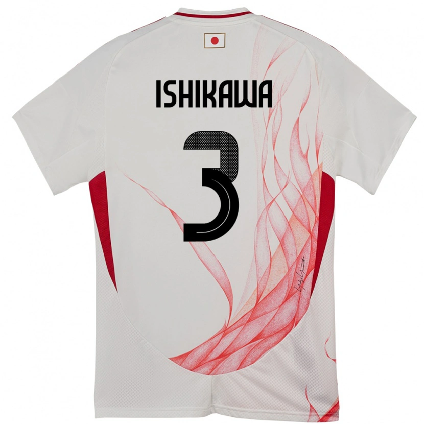 Danxen Bambino Maglia Giappone Seita Ishikawa #3 Bianco Kit Gara Away 24-26 Maglietta