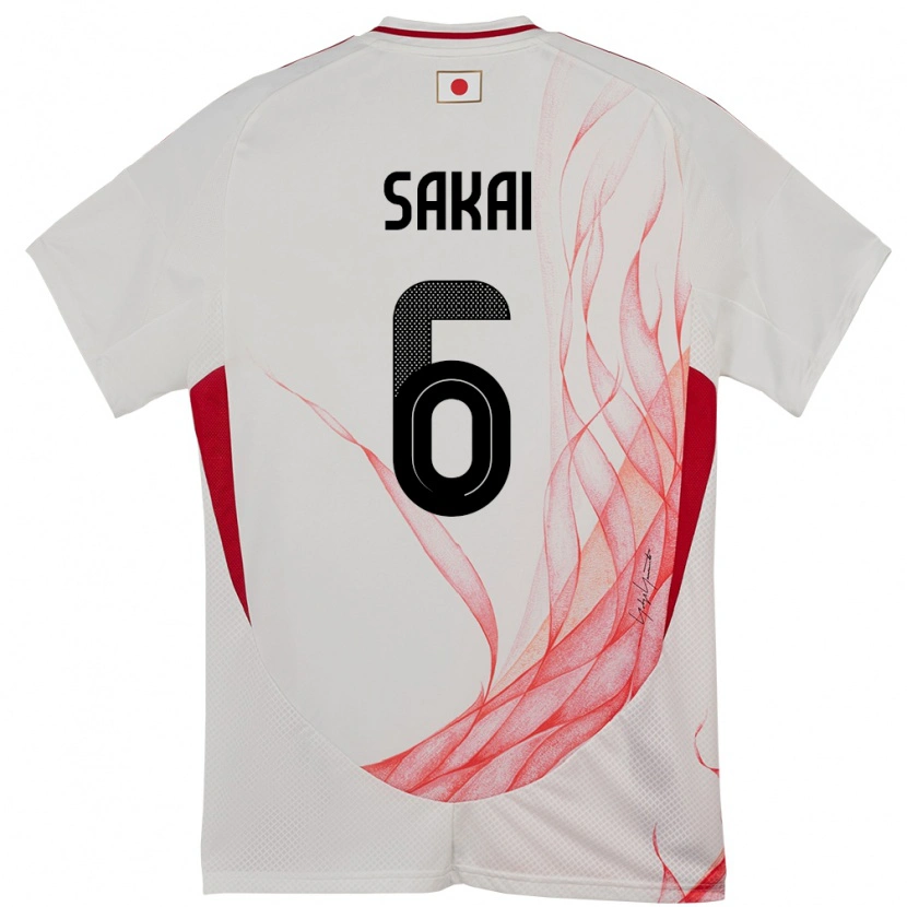 Danxen Bambino Maglia Giappone Shunya Sakai #6 Bianco Kit Gara Away 24-26 Maglietta