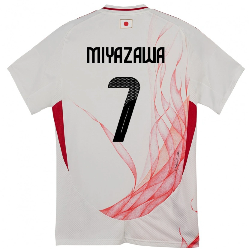Danxen Bambino Maglia Giappone Hinata Miyazawa #7 Bianco Kit Gara Away 24-26 Maglietta