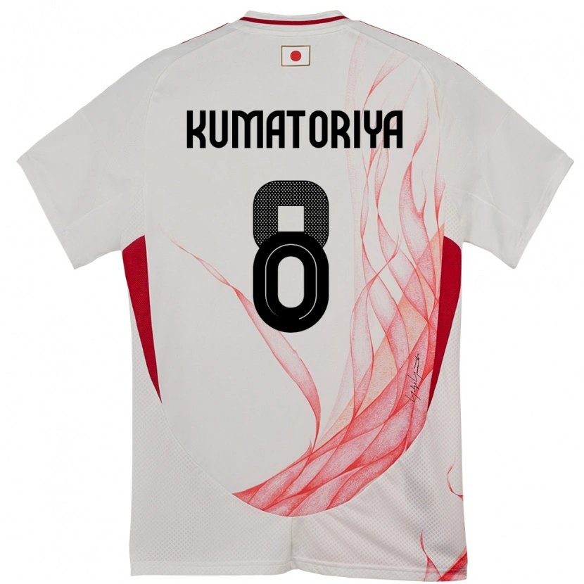 Danxen Bambino Maglia Giappone Issei Kumatoriya #8 Bianco Kit Gara Away 24-26 Maglietta