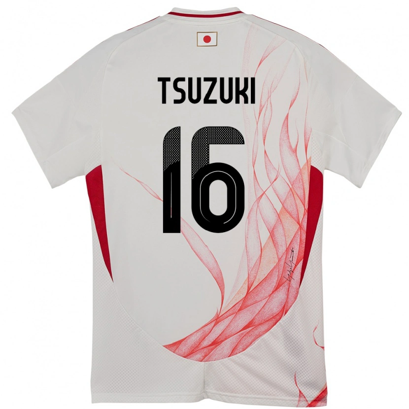 Danxen Bambino Maglia Giappone Shunta Tsuzuki #16 Bianco Kit Gara Away 24-26 Maglietta