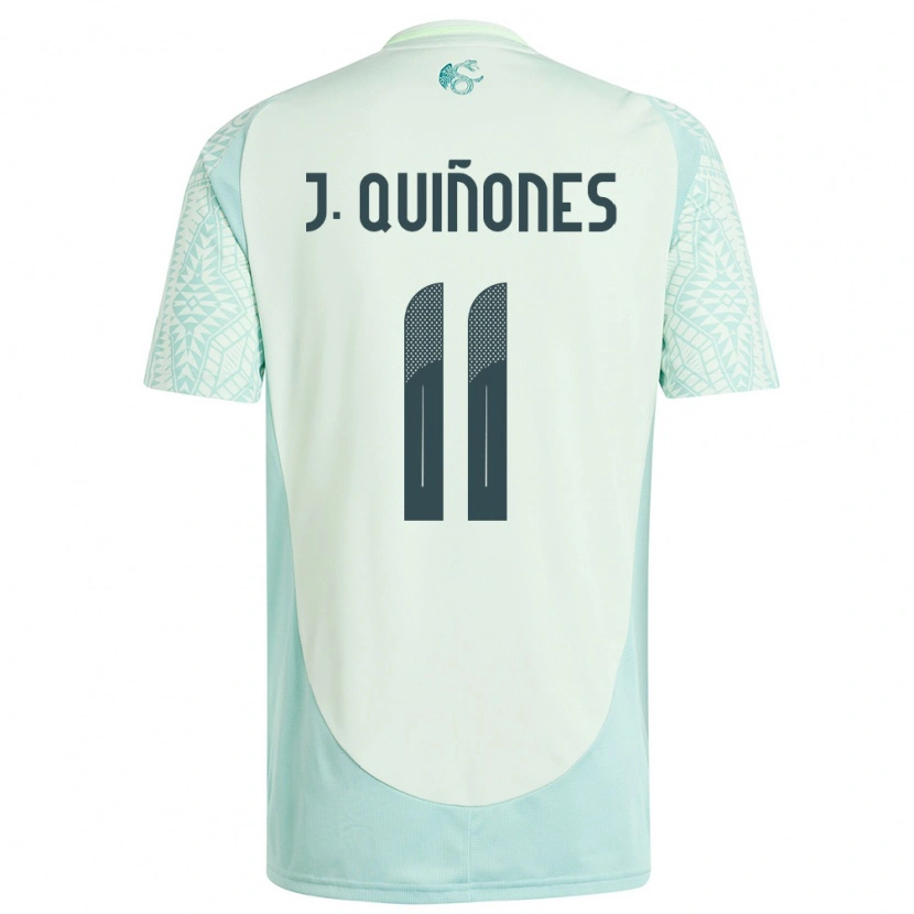 Danxen Bambino Maglia Messico Julián Quiñones #11 Lino Verde Kit Gara Away 24-26 Maglietta