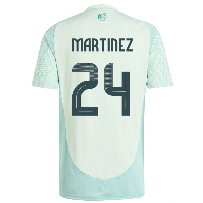 Danxen Bambino Maglia Messico Guillermo Martínez #24 Lino Verde Kit Gara Away 24-26 Maglietta