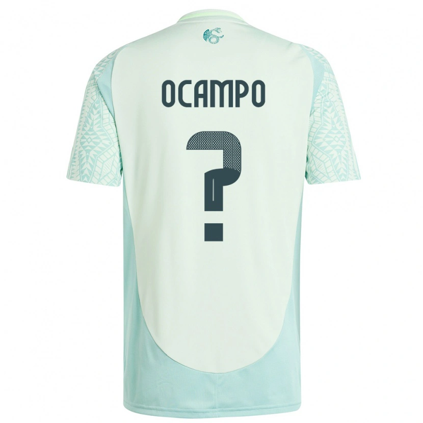 Danxen Bambino Maglia Messico Johan Ocampo #0 Lino Verde Kit Gara Away 24-26 Maglietta