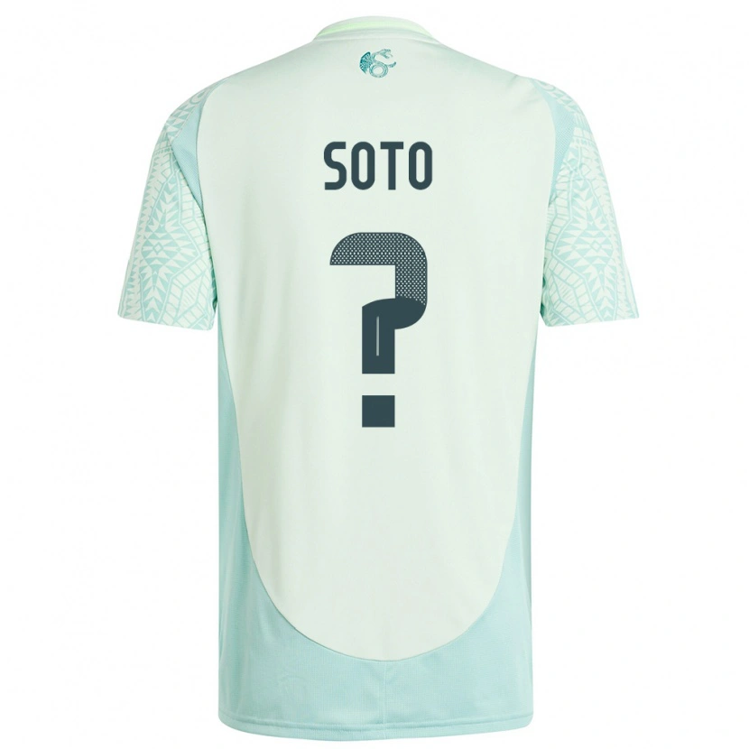 Danxen Bambino Maglia Messico Edwin Soto #0 Lino Verde Kit Gara Away 24-26 Maglietta