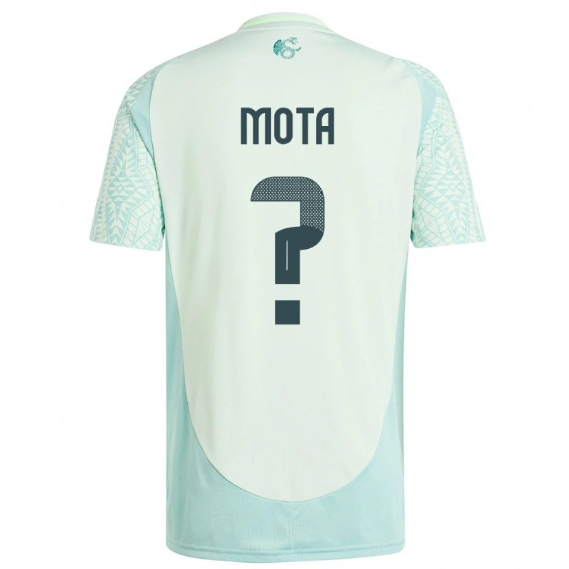 Danxen Bambino Maglia Messico Noé Mota #0 Lino Verde Kit Gara Away 24-26 Maglietta