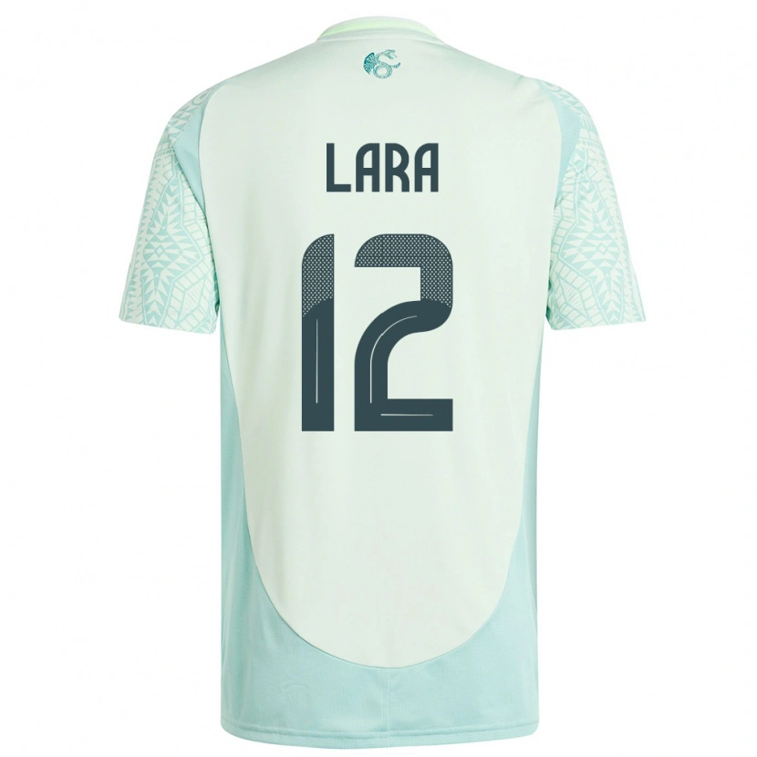Danxen Bambino Maglia Messico Pablo Lara #12 Lino Verde Kit Gara Away 24-26 Maglietta