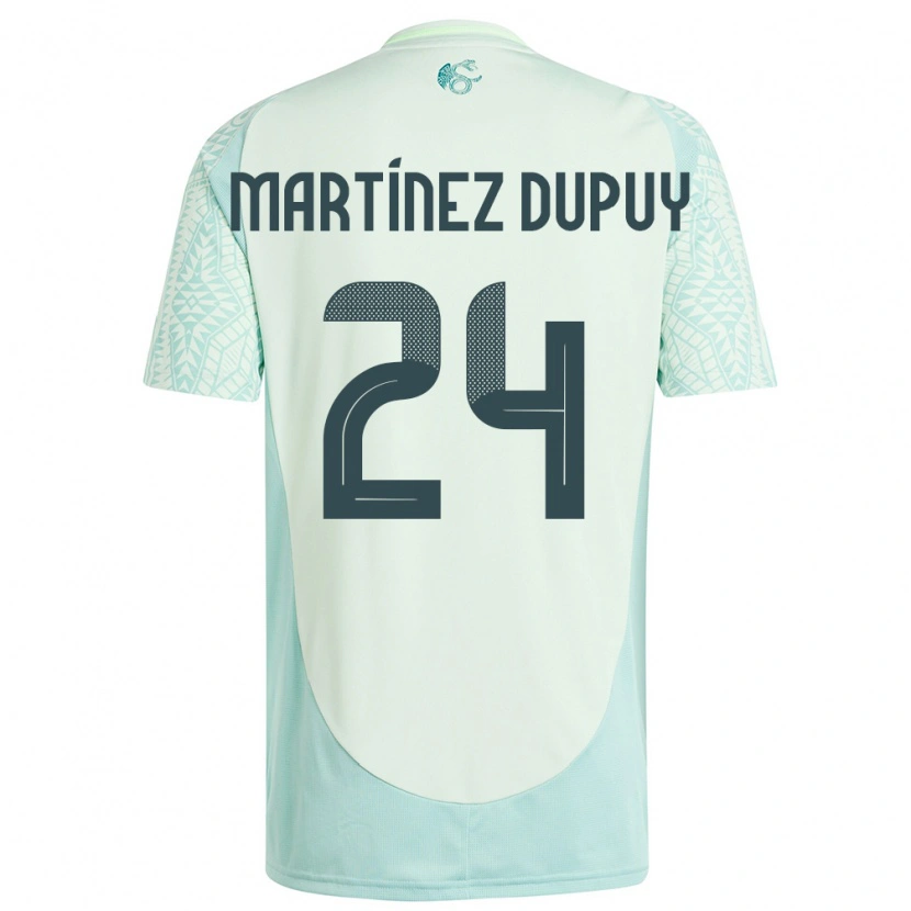 Danxen Bambino Maglia Messico Luca Martínez Dupuy #24 Lino Verde Kit Gara Away 24-26 Maglietta