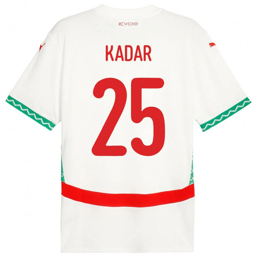 Danxen Bambino Maglia Marocco Nawfel-Abdelkader Kadar #25 Bianco Kit Gara Away 24-26 Maglietta