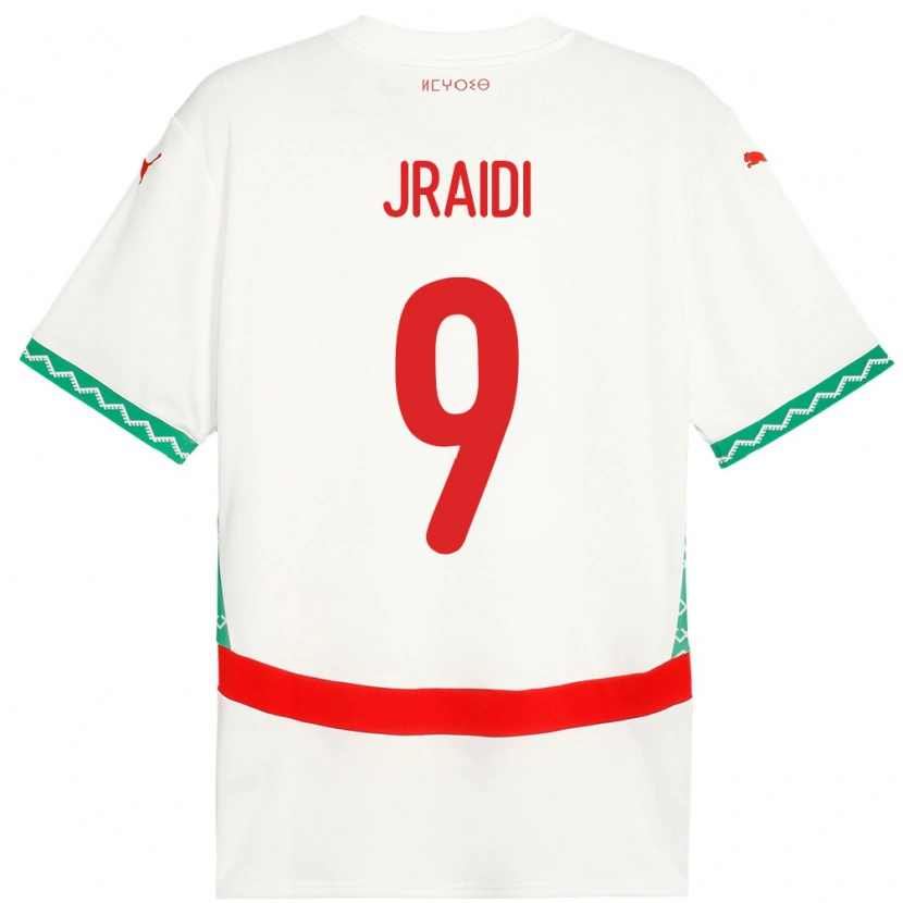 Danxen Bambino Maglia Marocco Ibtissam Jraidi #9 Bianco Kit Gara Away 24-26 Maglietta