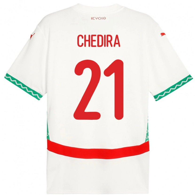 Danxen Bambino Maglia Marocco Walid Chedira #21 Bianco Kit Gara Away 24-26 Maglietta