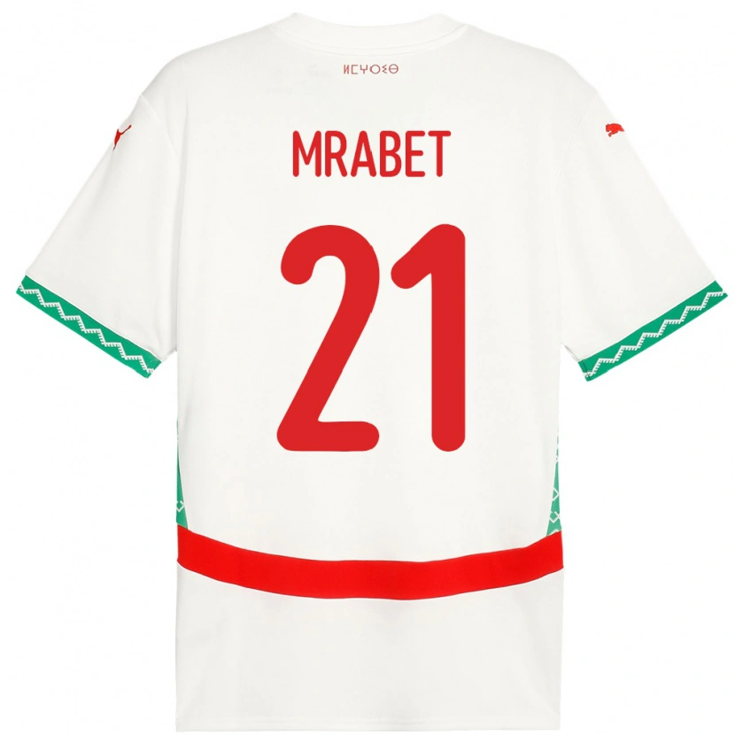 Danxen Bambino Maglia Marocco Yasmin Mrabet #21 Bianco Kit Gara Away 24-26 Maglietta