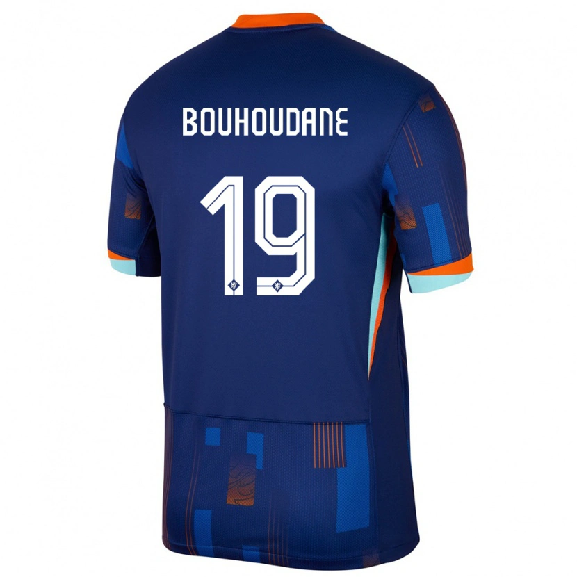 Danxen Bambino Maglia Paesi Bassi Sami Bouhoudane #19 Blu Kit Gara Away 24-26 Maglietta
