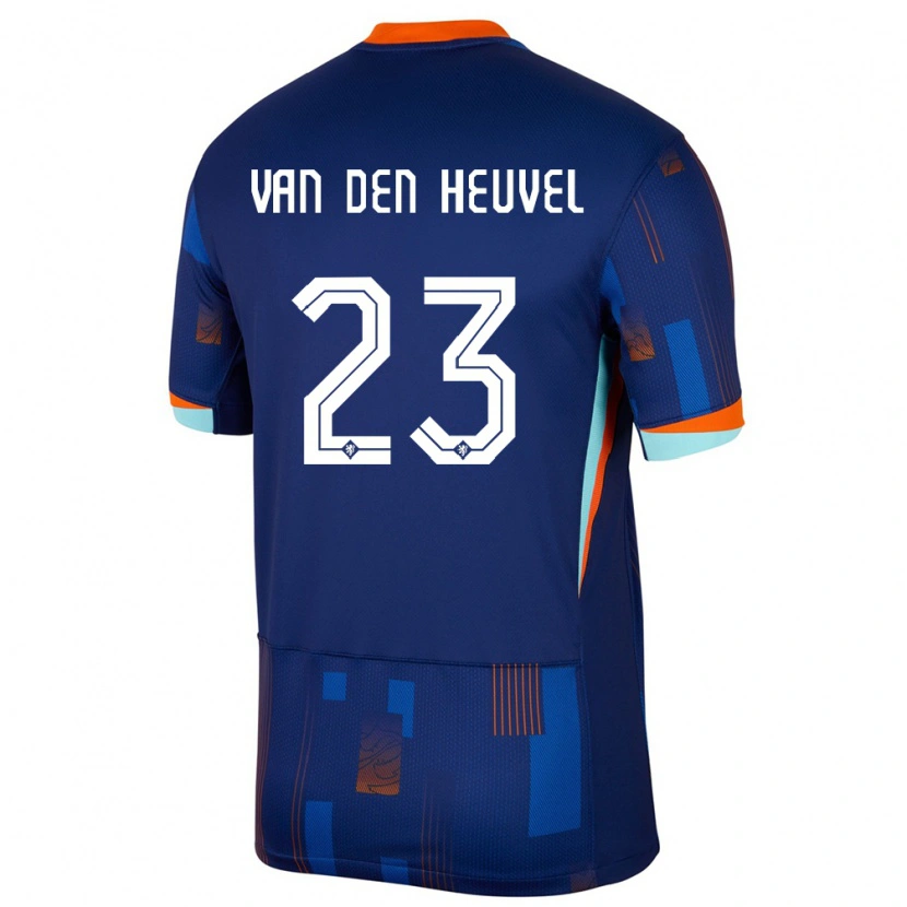 Danxen Bambino Maglia Paesi Bassi Dani Van Den Heuvel #23 Blu Kit Gara Away 24-26 Maglietta