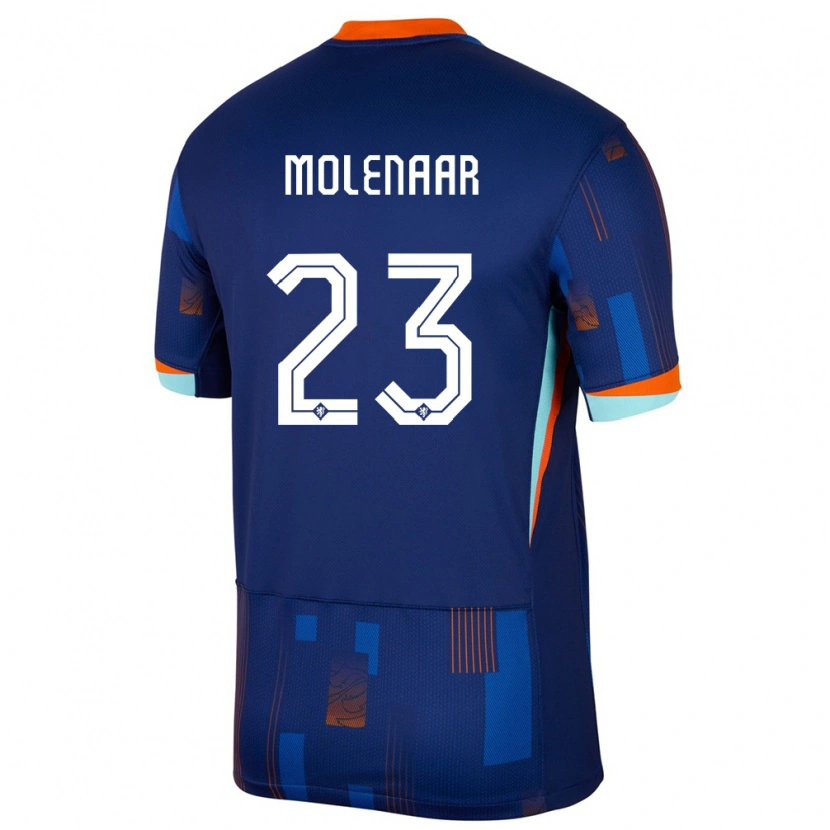 Danxen Bambino Maglia Paesi Bassi Finn Molenaar #23 Blu Kit Gara Away 24-26 Maglietta