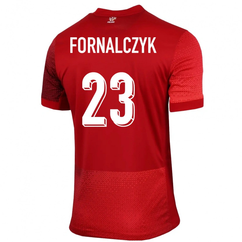 Danxen Bambino Maglia Polonia Mariusz Fornalczyk #23 Rosso Kit Gara Away 24-26 Maglietta