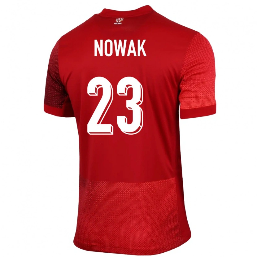 Danxen Bambino Maglia Polonia Wiktor Nowak #23 Rosso Kit Gara Away 24-26 Maglietta