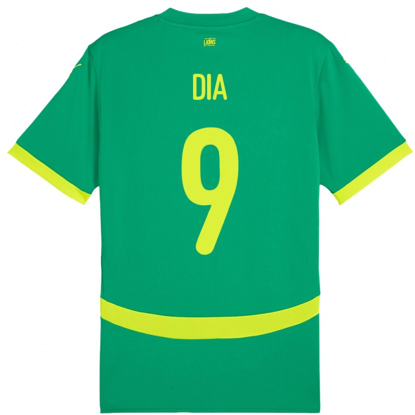 Danxen Bambino Maglia Senegal Boulaye Dia #9 Verde Kit Gara Away 24-26 Maglietta