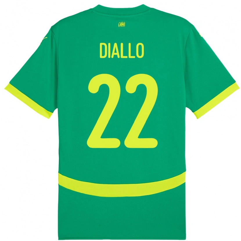 Danxen Bambino Maglia Senegal Abdou Diallo #22 Verde Kit Gara Away 24-26 Maglietta