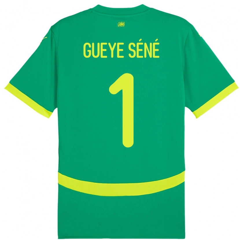 Danxen Bambino Maglia Senegal Thiaba Gueye Sene #1 Verde Kit Gara Away 24-26 Maglietta