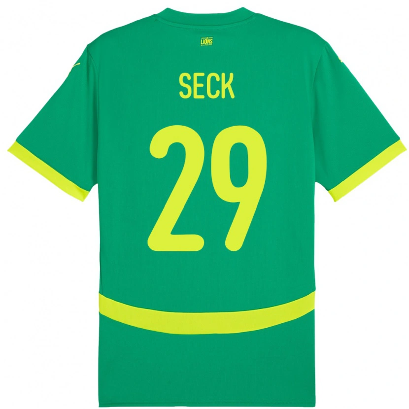 Danxen Bambino Maglia Senegal Demba Seck #29 Verde Kit Gara Away 24-26 Maglietta