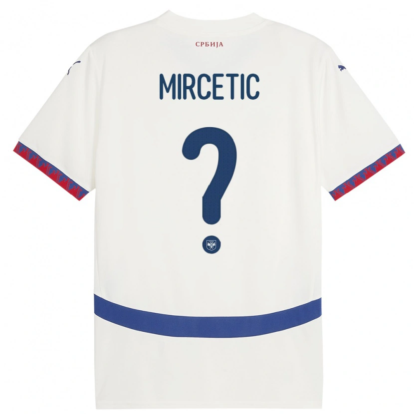 Danxen Bambino Maglia Serbia Bogdan Mircetic #0 Bianco Kit Gara Away 24-26 Maglietta