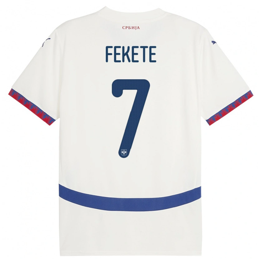 Danxen Bambino Maglia Serbia Danilo Fekete #7 Bianco Kit Gara Away 24-26 Maglietta