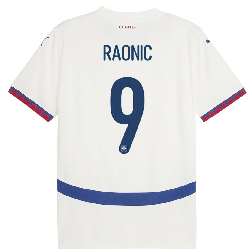 Danxen Bambino Maglia Serbia Sava Raonic #9 Bianco Kit Gara Away 24-26 Maglietta