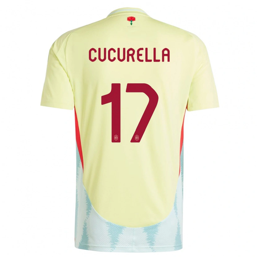 Danxen Bambino Maglia Spagna Marc Cucurella #17 Giallo Kit Gara Away 24-26 Maglietta