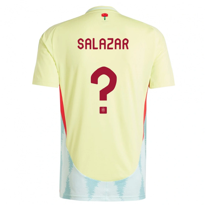Danxen Bambino Maglia Spagna Leo Salazar #0 Giallo Kit Gara Away 24-26 Maglietta