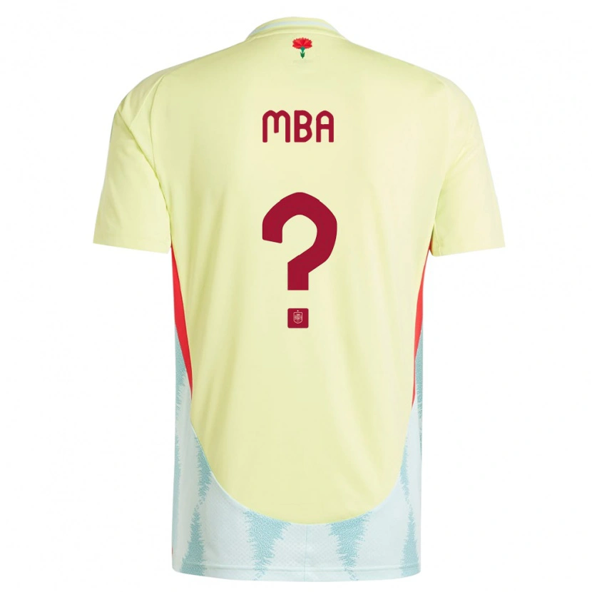 Danxen Bambino Maglia Spagna Ruslan Mba #0 Giallo Kit Gara Away 24-26 Maglietta