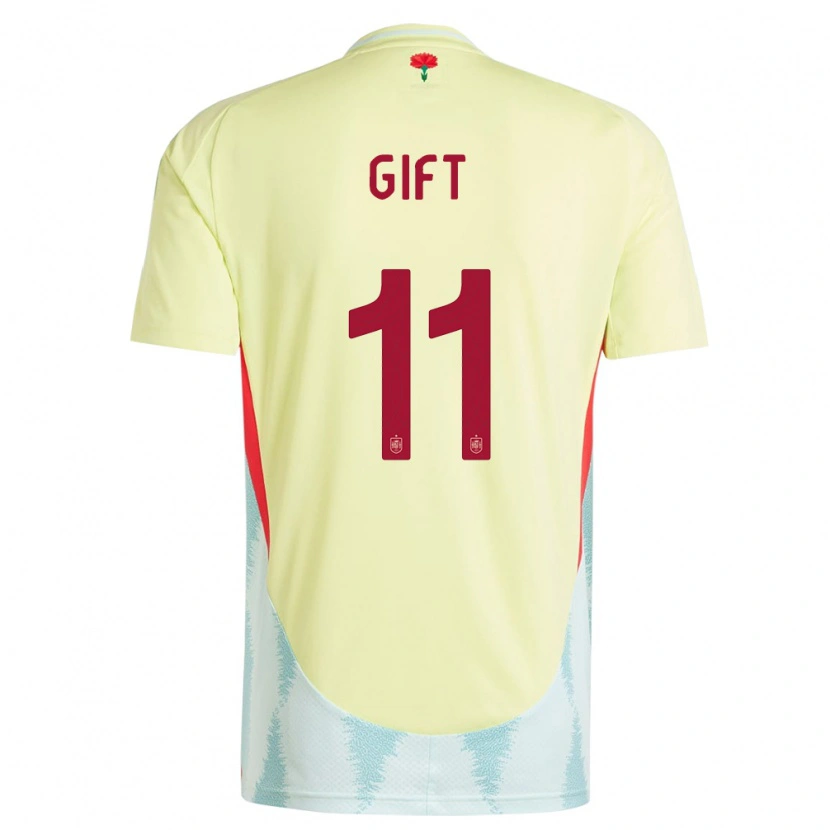 Danxen Bambino Maglia Spagna Elijah Gift #11 Giallo Kit Gara Away 24-26 Maglietta