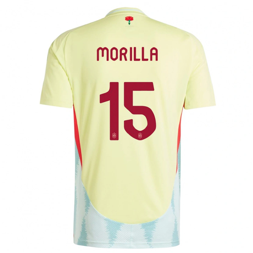 Danxen Bambino Maglia Spagna Jairo Morilla #15 Giallo Kit Gara Away 24-26 Maglietta