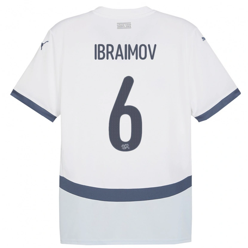 Danxen Bambino Maglia Svizzera Leonit Ibraimov #6 Bianco Kit Gara Away 24-26 Maglietta