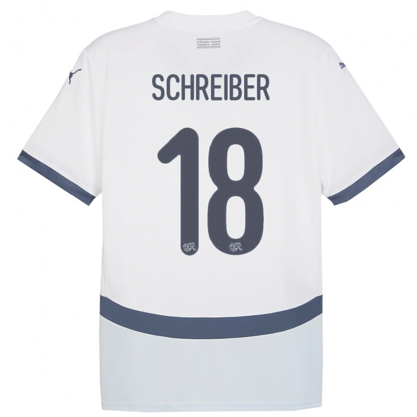 Danxen Bambino Maglia Svizzera Loris Schreiber #18 Bianco Kit Gara Away 24-26 Maglietta