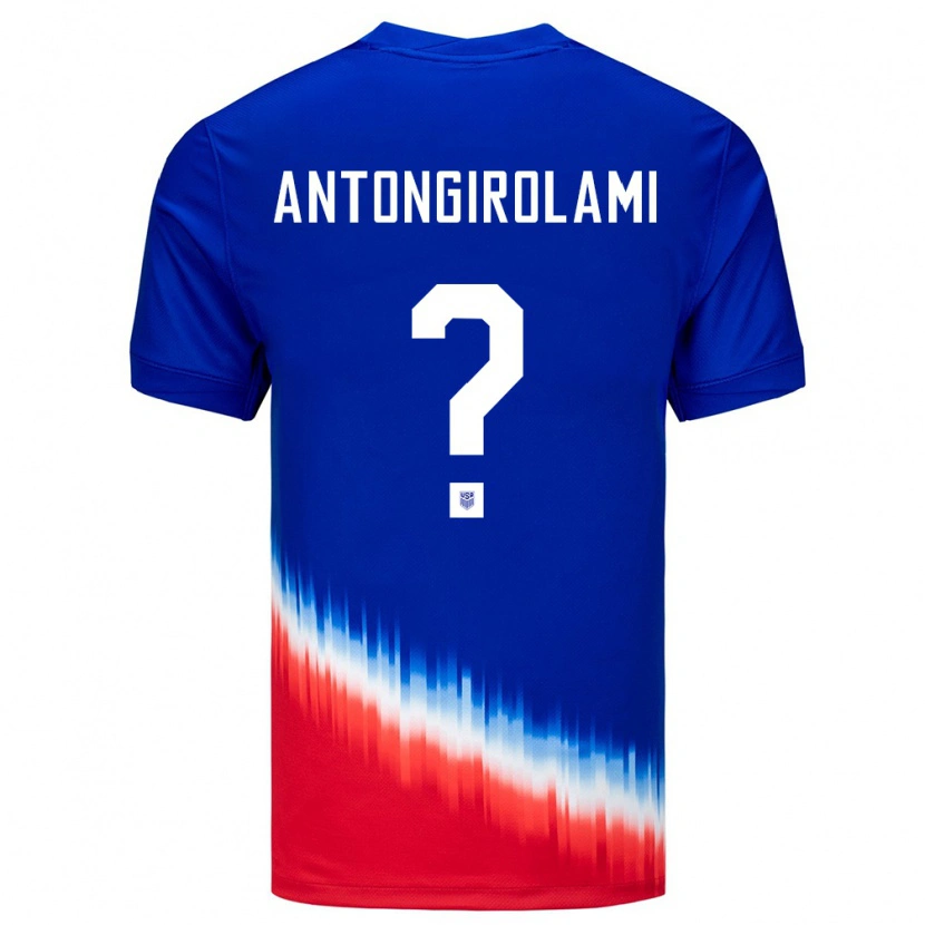Danxen Bambino Maglia Stati Uniti Luca Antongirolami #0 Blu Kit Gara Away 24-26 Maglietta