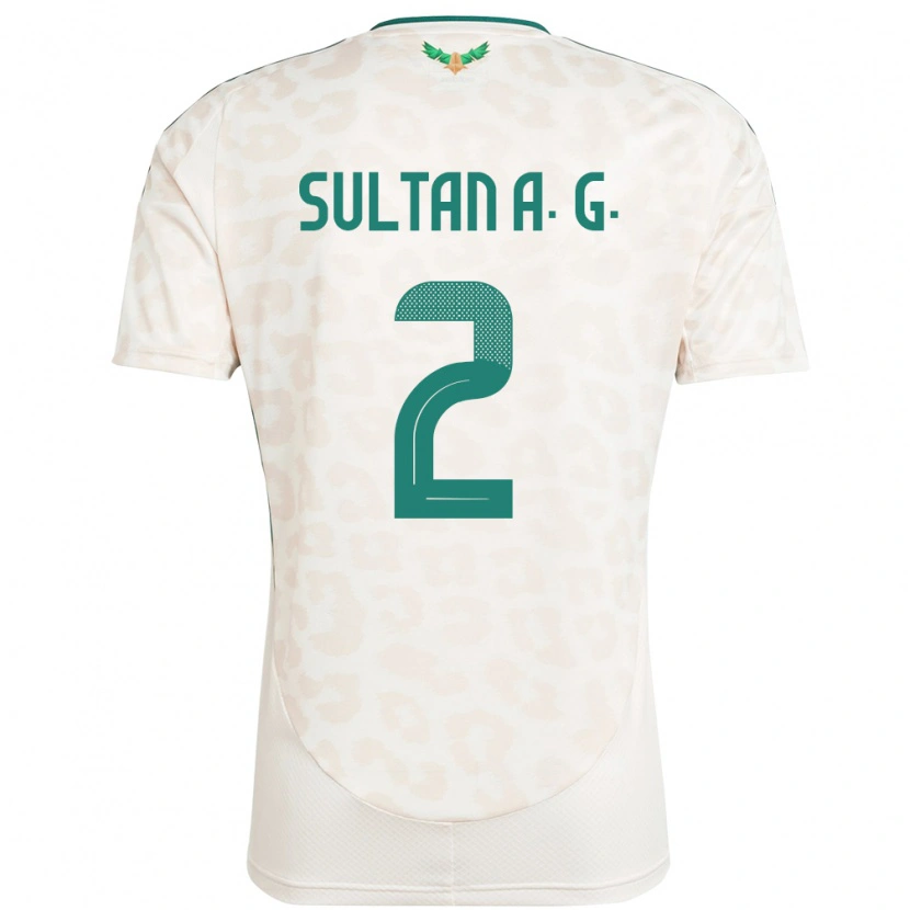Danxen Bambino Maglia Arabia Saudita Sultan Al-Ghannam #2 Bianco Kit Gara Away 24-26 Maglietta