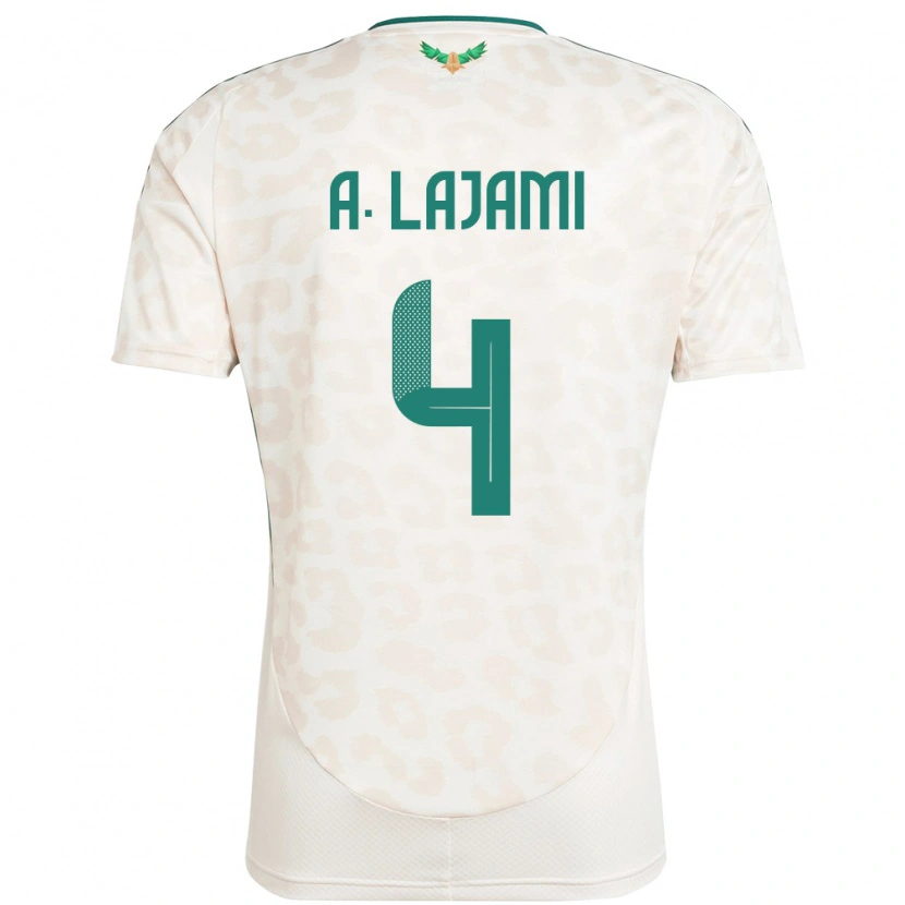 Danxen Bambino Maglia Arabia Saudita Ali Lajami #4 Bianco Kit Gara Away 24-26 Maglietta