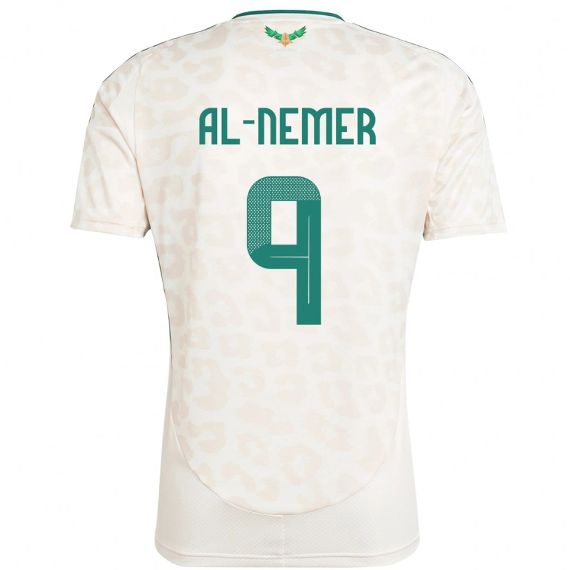 Danxen Bambino Maglia Arabia Saudita Meshari Al-Nemer #9 Bianco Kit Gara Away 24-26 Maglietta
