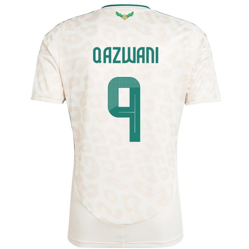Danxen Bambino Maglia Arabia Saudita Ali Qazwani #9 Bianco Kit Gara Away 24-26 Maglietta
