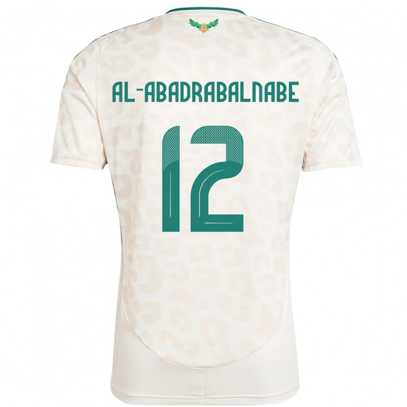 Danxen Bambino Maglia Arabia Saudita Ahmed Musallam Al-Abadrabalnabe #12 Bianco Kit Gara Away 24-26 Maglietta