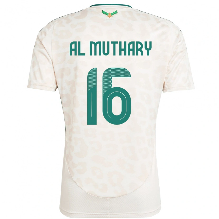 Danxen Bambino Maglia Arabia Saudita Saad Al-Mutairi #16 Bianco Kit Gara Away 24-26 Maglietta