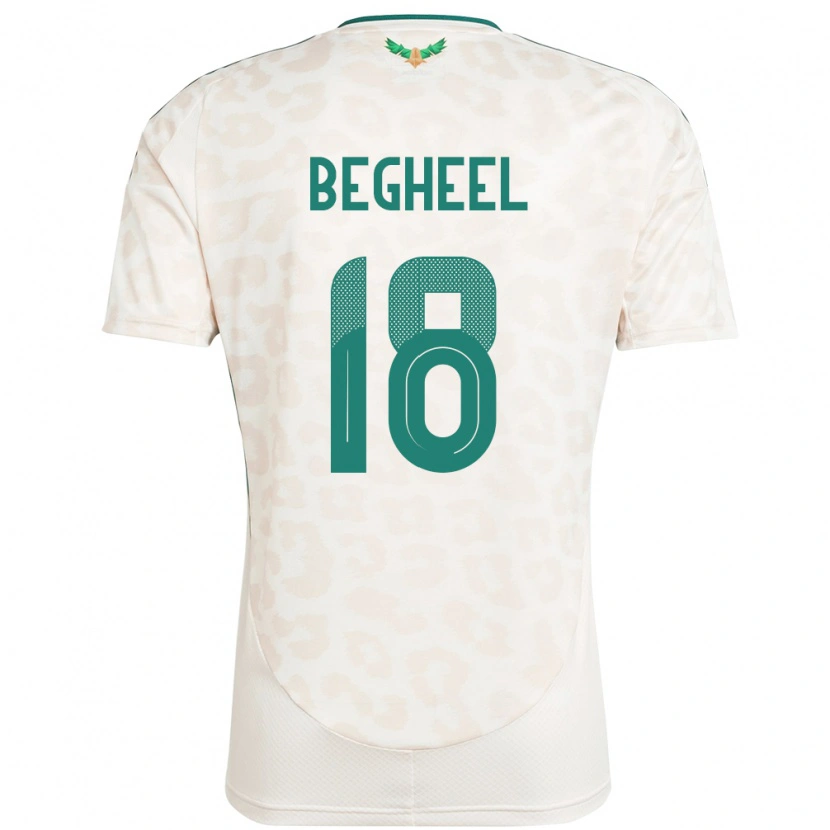 Danxen Bambino Maglia Arabia Saudita Qasem Begheel #18 Bianco Kit Gara Away 24-26 Maglietta