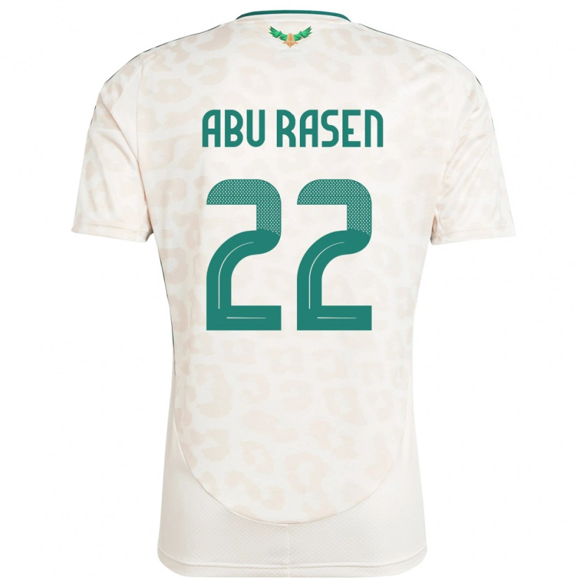 Danxen Bambino Maglia Arabia Saudita Ahmad Abu Rasen #22 Bianco Kit Gara Away 24-26 Maglietta
