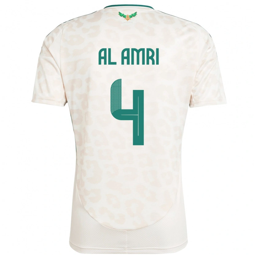 Danxen Bambino Maglia Arabia Saudita Abdulelah Al Amri #4 Bianco Kit Gara Away 24-26 Maglietta