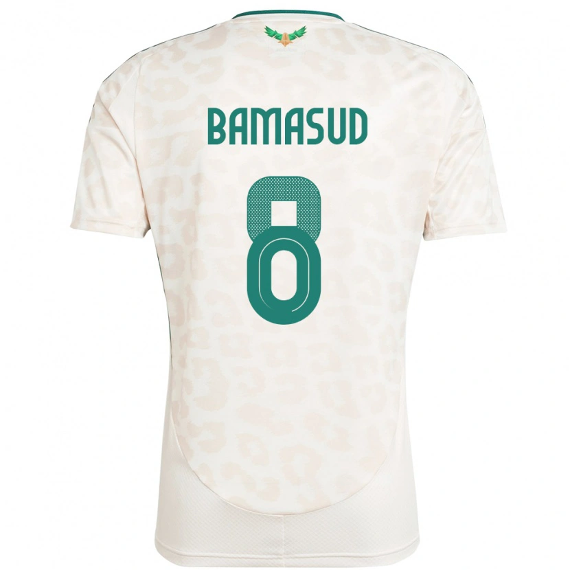 Danxen Bambino Maglia Arabia Saudita Ahmed Bamasud #8 Bianco Kit Gara Away 24-26 Maglietta