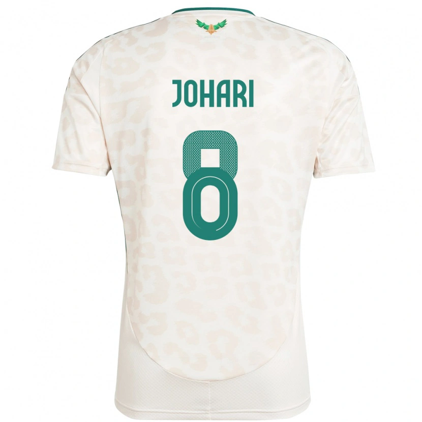 Danxen Bambino Maglia Arabia Saudita Layan Johari #8 Bianco Kit Gara Away 24-26 Maglietta